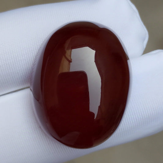 عقيق كبدي طبيعي من اليمن - كابوشون عقيق يماني بني غامق - 55 قيراط