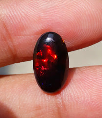 3.9ct Opal for Sale - Black Fire Opal - October Birthstone - 15x9mm