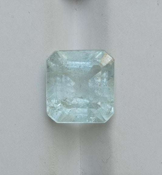 زبرجد 9 قيراط - قطع كريستال زبرجد مربع - حجر بخت شهر مارس - 13x11.8x9.8 ملم