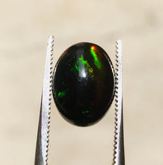 3.1ct Opal for Sale - Black Fire Opal - October Birthstone - 12x9mm