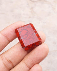 44.5 قيراط جاسبر - كابوشون يشب الدم - جاسبر أحمر -29.3x22.3 ملم