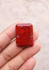 44.5 قيراط جاسبر - كابوشون يشب الدم - جاسبر أحمر -29.3x22.3 ملم