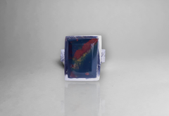 خاتم من حجر الدم الطبيعي مصنوع يدويًا من الفضة الإسترليني - هدية مثالية له