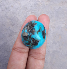 Natural Certified Turquoise - Blue Turquoise - 71.3ct- 30x26mm