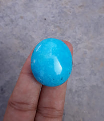Natural Certified Turquoise - Blue Turquoise - 71.3ct- 30x26mm