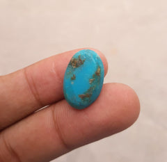 Natural Certified Turquoise - Blue Turquoise - 14.1ct- 20x13mm