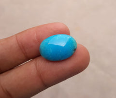 Natural Certified Turquoise - Blue Turquoise - 14.1ct- 20x13mm