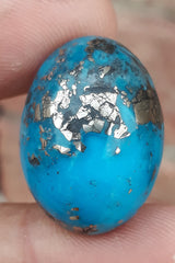 Natural Turquoise with Pyrite - Blue Matrix Turquoise - Shajri Feroza-45.5Ct