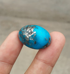 Natural Turquoise with Pyrite - Blue Matrix Turquoise - Shajri Feroza-45.5Ct
