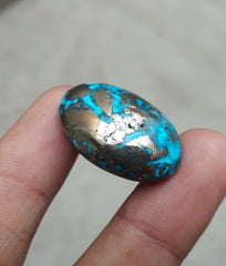 Natural Turquoise with Pyrite - Blue Matrix Turquoise - Shajri Feroza-49.3Ct