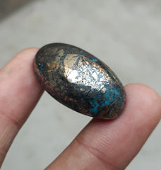Natural Turquoise with Pyrite - Blue Matrix Turquoise - Shajri Feroza-71.5Ct