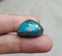 Natural Turquoise with Pyrite - Blue Matrix Turquoise - Shajri Feroza-38.5Ct