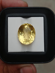 سيترين بيضاوي شفاف 20.1 قيراط للبيع - حجر بخت شهر نوفمبر - 19x16.5x11mm