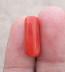 حجر المرجان الأحمر 9.25 قيراط - حجر مونجا - حجر مرجان - حجر باجادام - 18x6 ملم