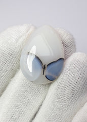 نمط فراشة نادر داخل حجر كريم من العقيق الشجري الطبيعي - أحجار كريمة مجمعة - 31.1 قيراط