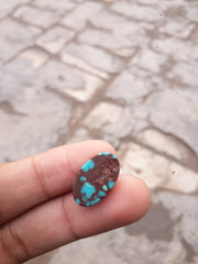 فيروز مصري طبيعي معتمد - مصري فيروزا - 8.4 قيراط - 20x12 ملم