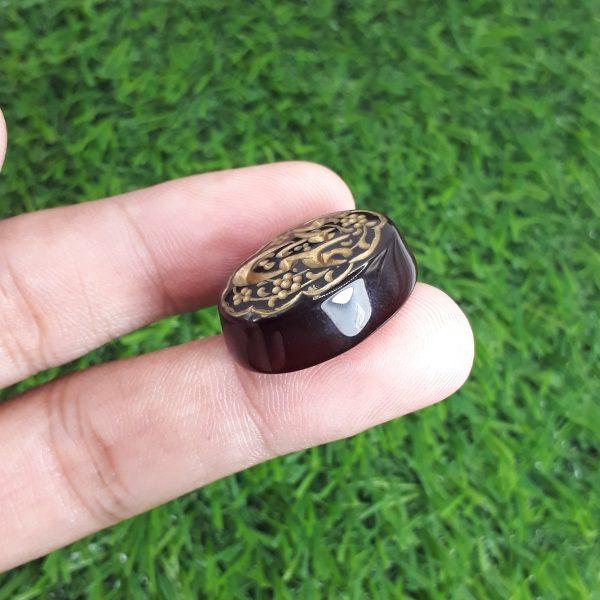 34ct Carnelian Carving - Engraved Aqeeq - Ya Ali Madad Arabic Verses on Aqeeq - 29.5x21mm 34ct Carnelian Carving - Engraved Aqeeq - Ya Ali Madad Arabic Verses on Aqeeq - 29.5x21mm