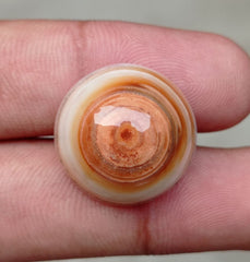 39.1ct Natural Unique Eye Agate for Sale - Round Cabochon - Dimension 21x21x12mm