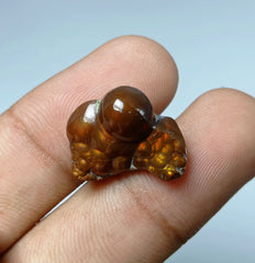 حجر كريم من العقيق الناري المكسيكي الطبيعي 12.2 قيراط - الأبعاد 20x15x9 ملم