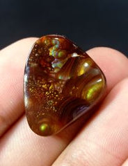 28ct Rainbow Mexican Fire Agate suitable for Pendant, Rare Fire Agate - Dimensions 22x21mm