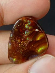 28ct Rainbow Mexican Fire Agate suitable for Pendant, Rare Fire Agate - Dimensions 22x21mm