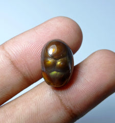 9.5 قيراط من العقيق الناري الطبيعي البيضاوي، عقيق النار المكسيكي النادر، الأبعاد 17 × 11 × 6 ملم