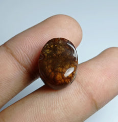 عقيق ناري مكسيكي بيضاوي عيار 16.7 قيراط، الأبعاد 18x13x8 ملم