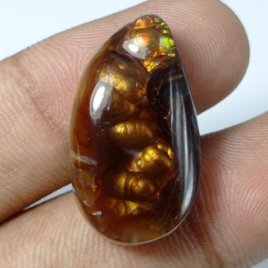 27.3ct Mexican Unique Fire Agate Suitable for Pendant - Rare Than Diamond, Dimensions 27.5x15.5x7mm