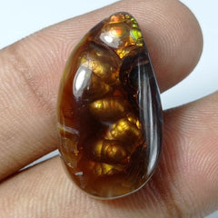 27.3ct Mexican Unique Fire Agate Suitable for Pendant - Rare Than Diamond, Dimensions 27.5x15.5x7mm