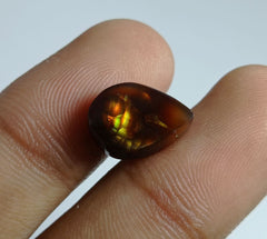 7.2ct Pear-Shaped Rare Fire Agate, Aatshi Aqeeq, Dimensions 14x10x6mm