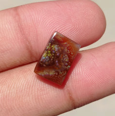 7.35ct Colorful Bubbly Mexican Fire Agate, Rectangular Shape Fire Agate , Perfect gemstone Gift, Rare Gemstone than Diamonds, Dimensions 14x9x4mm