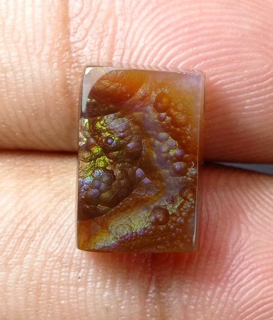 7.35ct Colorful Bubbly Mexican Fire Agate, Rectangular Shape Fire Agate , Perfect gemstone Gift, Rare Gemstone than Diamonds, Dimensions 14x9x4mm
