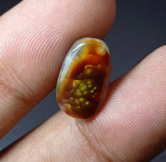 6.3 Mexican Fire Agate,  Rare Fire Agate, Bubbly Cabochon Fire Agate, Rare Gemstone than Diamonds, Dimensions 16x10x6mm