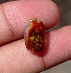 6.3 Mexican Fire Agate,  Rare Fire Agate, Bubbly Cabochon Fire Agate, Rare Gemstone than Diamonds, Dimensions 16x10x6mm