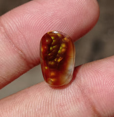 6.3 Mexican Fire Agate,  Rare Fire Agate, Bubbly Cabochon Fire Agate, Rare Gemstone than Diamonds, Dimensions 16x10x6mm