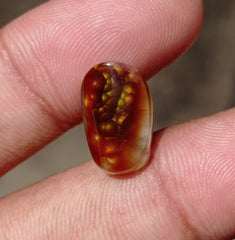 6.3 Mexican Fire Agate,  Rare Fire Agate, Bubbly Cabochon Fire Agate, Rare Gemstone than Diamonds, Dimensions 16x10x6mm