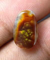 6.3 Mexican Fire Agate,  Rare Fire Agate, Bubbly Cabochon Fire Agate, Rare Gemstone than Diamonds, Dimensions 16x10x6mm