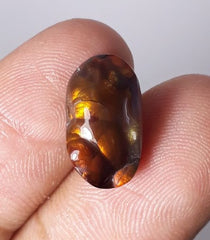 7.4ct Mexican Fire Agate,  Rare Fire Agate - Aatshi Aqeeq - Dimensions 15x9mm