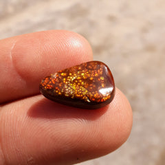 Mexican Fire Agate Convex Bubbly Pattern