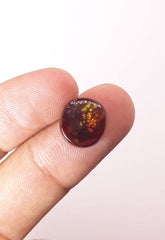 6.7ct Beautiful Rare Bubbly Mexican Fire Agate cabochon - Dimension 12x11mm
