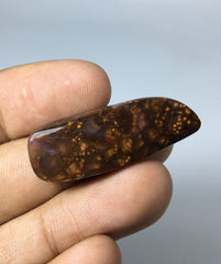 عقيق ناري مكسيكي فريد من نوعه عيار 30.95 قيراط، عقيق ناري بنمط فقاعات محدبة - هدية مثالية من الأحجار الكريمة للجميع، عقيق ناري منمق، الأبعاد 37 × 13 × 6 مم