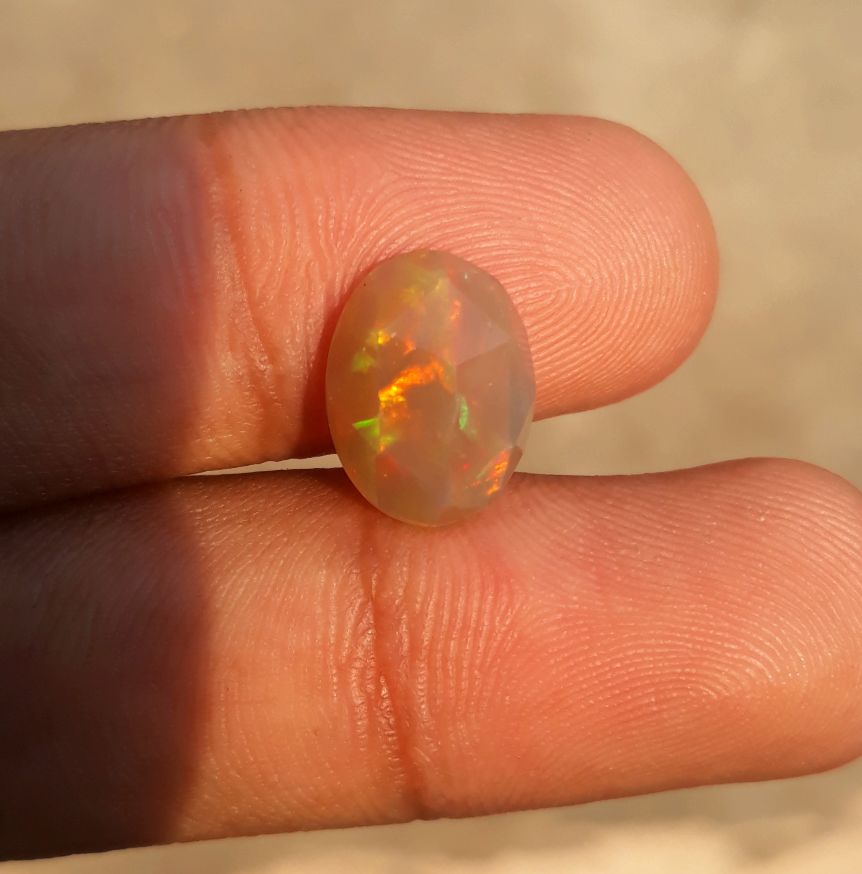 3.3ct Opal for Sale - Grey Fire Opal - Welo Opal - White Opal - October Birthstone -14x10mm 3.3ct Opal for Sale - Grey Fire Opal - Welo Opal - White Opal - October Birthstone -14x10mm