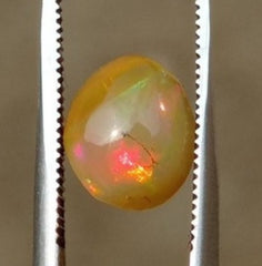 1.35 قيراط أوبال للبيع - أوبال ناري أبيض - أوبال ويلو - أوبال عسل - حجر بخت شهر أكتوبر - 8 × 7 ملم