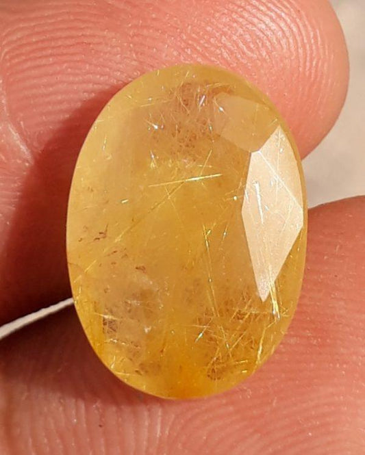 9.20ct Golden  Tourmalated Quartz - Golden  Rutile Quartz - Rutilated Quartz