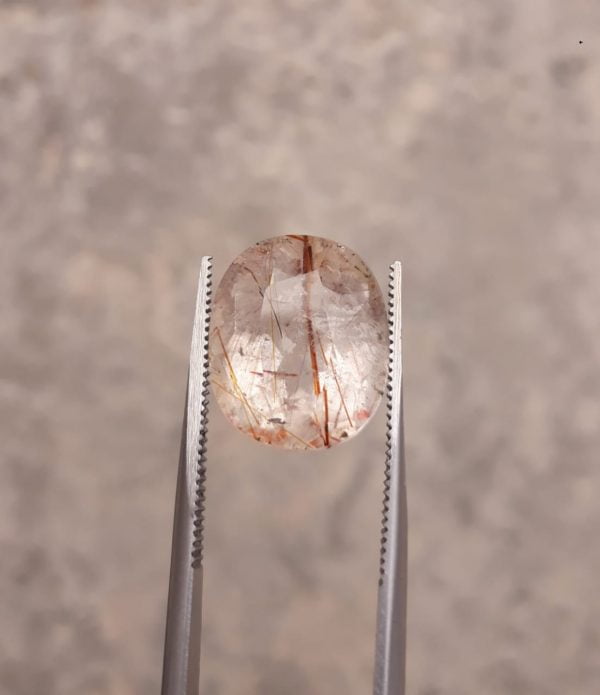 10.70ct Red Tourmalated Quartz - Red Rutile Quartz - Rutilated Quartz 10.70ct Red Tourmalated Quartz - Red Rutile Quartz - Rutilated Quartz