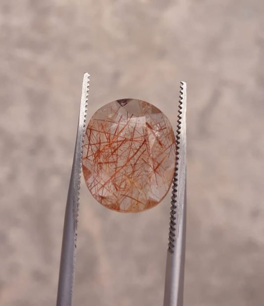 4.7ct Brown  Tourmalated Quartz - Brown  Rutile Quartz - Rutilated Quartz