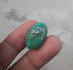 Natural Turquoise Green Matrix with Pyrite, Shajri Feroza, Oval Shape, Real Firoza Stone, Dimensions-22x14mm