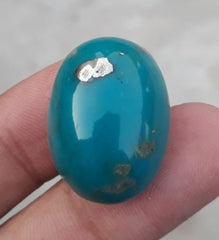 Natural Turquoise Teal Green Matrix with Pyrite, Shajri Feroza, Oval Shape, Real Firoza Stone,Dimensions-26x19mm