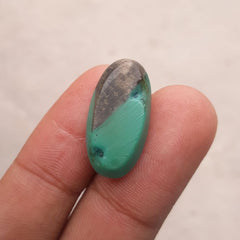 Natural Green Turquoise, Oval Shape - Persian Turquoise - Green Feroza - 15.6ct- 24x12mm