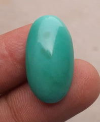 Natural Green Turquoise, Oval Shape - Persian Turquoise - Green Feroza - 21ct- 26x14mm